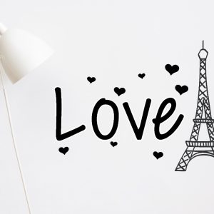 Vinilos Decorativos Love Paris Adhesivo 80cm X 60cm