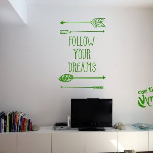 Vinilo Frase Follow Your Dream Decorativo Modelo C Chico