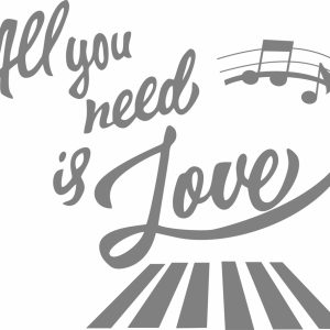 Vinilo Decorativo Frase All You Need The Beatles M3 75cm.