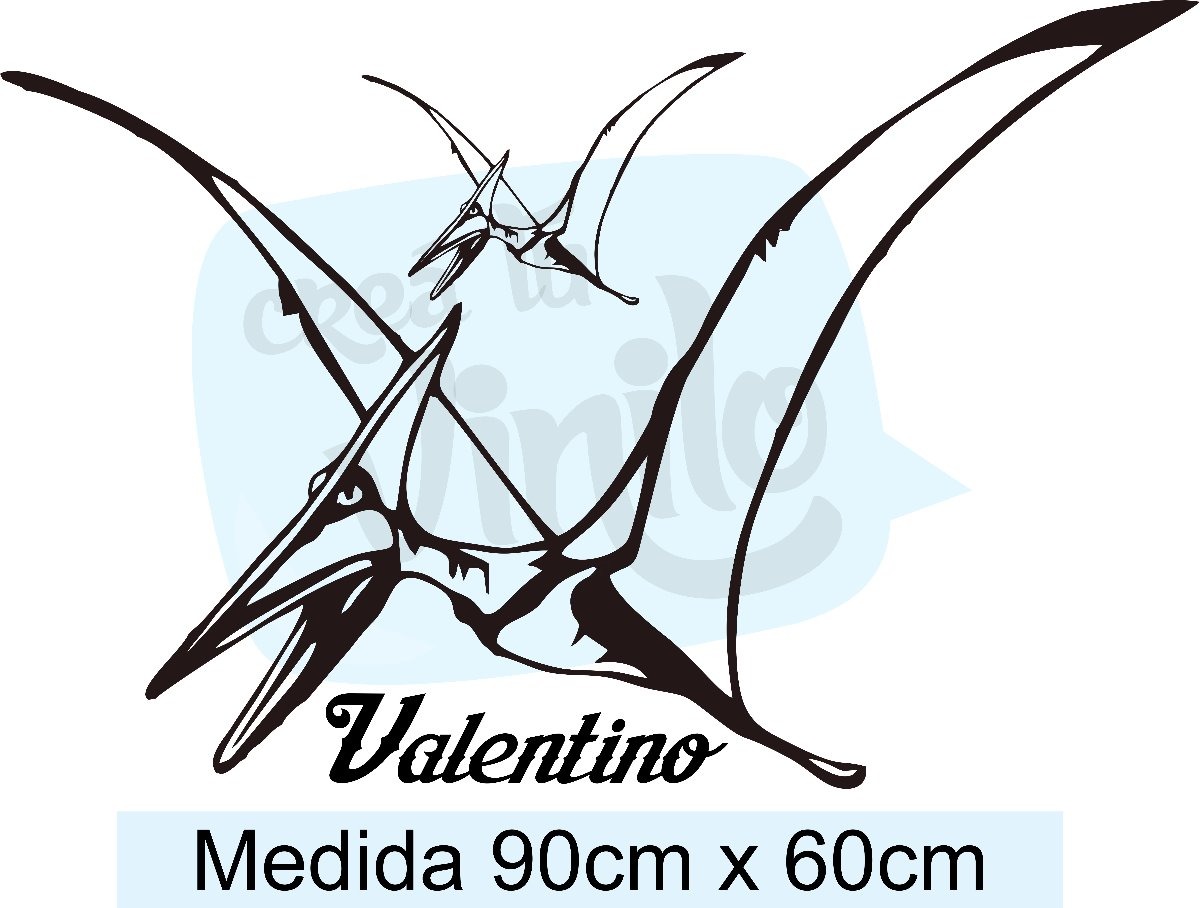 Vinilo Decorativo Infantil Dino Pterodactylo C/nombre 90x60 - Imagen 4