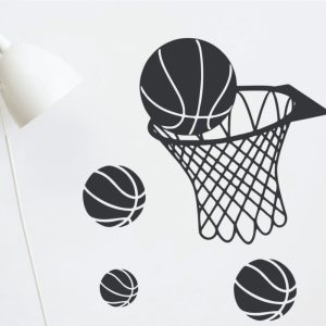 Vinilo Decorativo Pelota Basquet Mod.2 Pared Deporte 60x60