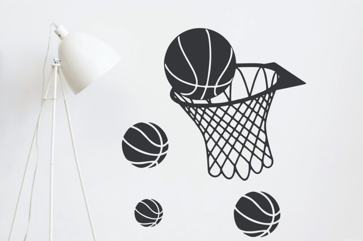 Vinilo Decorativo Pelota Basquet Mod.2 Pared Deporte 60x60