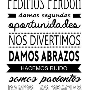 Vinilo Frase En Esta Casa Somos 1mtx60cm Varios Modelos