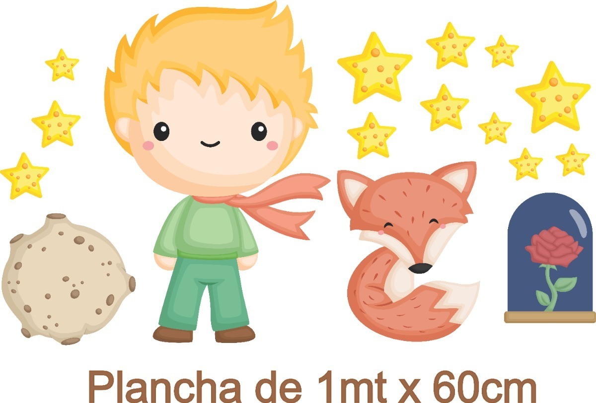 Vinilo Sticker Full color Decorativo Infantil Principito Mod. 3 1mt X 60cm - Imagen 2