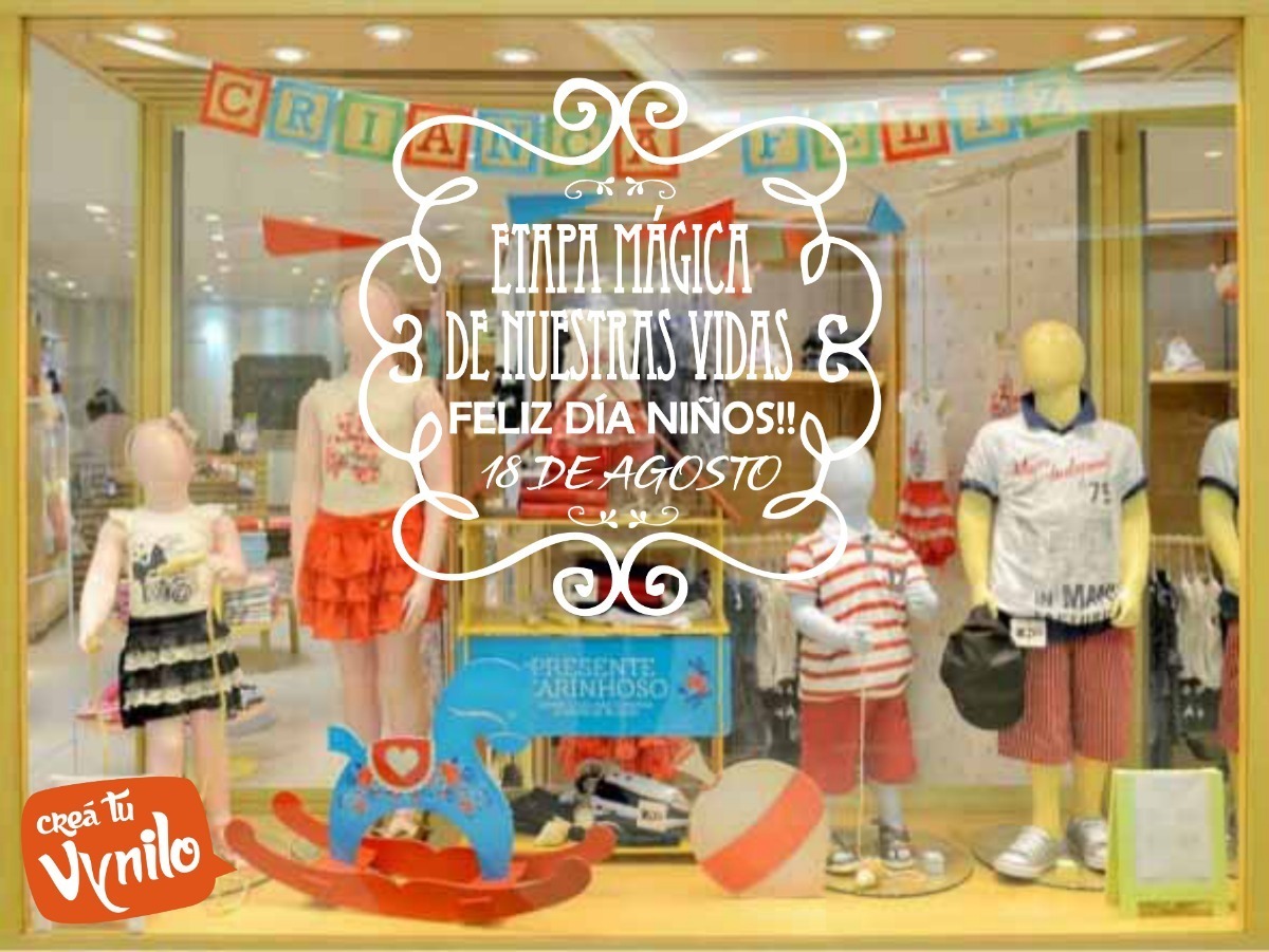 Vinilo Decorativo Día Del Niño Etapa Mágica Vidrieras Pared - Imagen 4