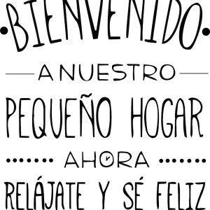 Vinilo Frase Bienvenido Decoracion Pares Casa Living 65cm