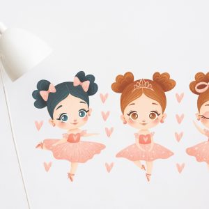 Vinilo Decorativo Infantil Bailarinas De Ballet X 3