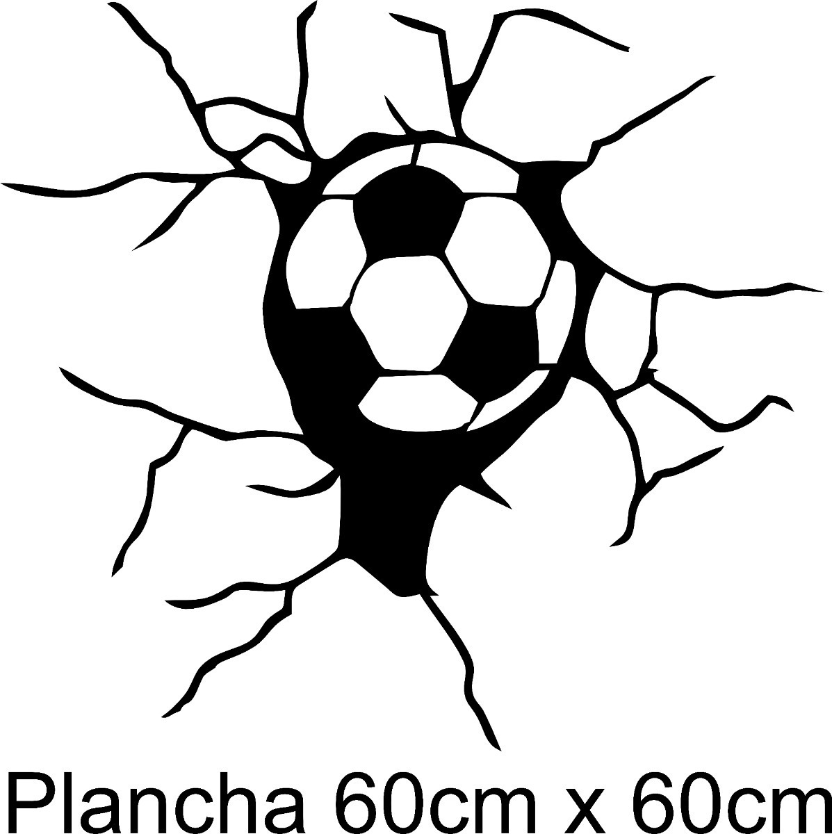 Vinilo Decorativo Infantil Futbol Pelota Rompe Pared 60x60cm