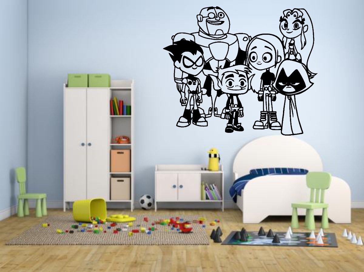 Vinilo Sticker un color Decorativo Infantil Jovenes Titanes Teen Titans 70cm - Imagen 2