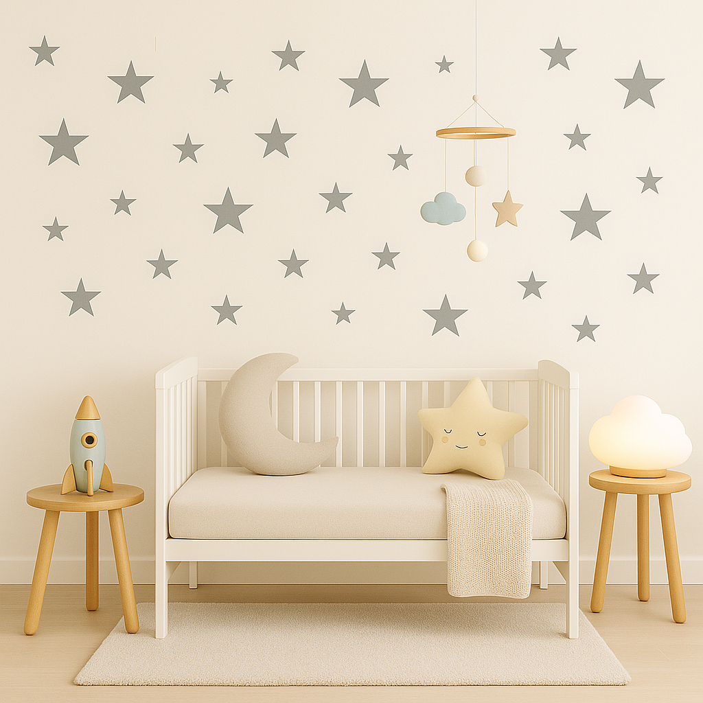 Vinilo Sticker un color Decoracion Pared Estrellas Plancha 75uni. 3 Colores - Imagen 2