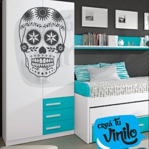 Vinilo Infantin Calaveras Mexicanas Decoracion 60cm