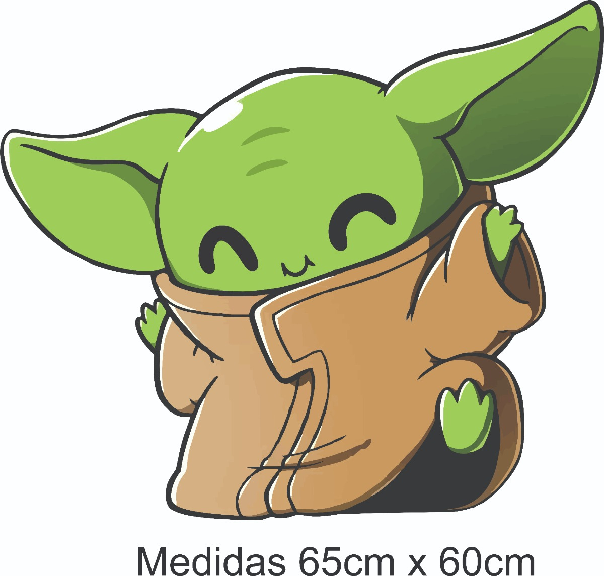 Vinilo Decorativo Infantil Baby Yoda 65x60cm - Imagen 2