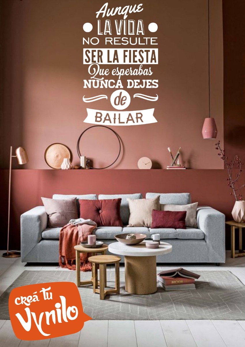 Vinilo Frase Aunque La Vida.. Decoracion Pared 60x40cm - Imagen 4