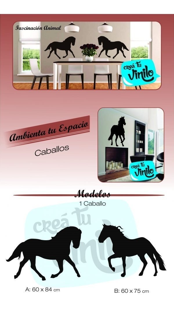 Vinilo Decorativo Caballo Silueta Medida Segun Modelo 3 - Imagen 4