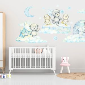 Vinilo Infantil Animales Polares Placha 1.20mts X 60cm
