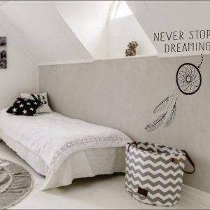 Vinilo Decorativo Atrapasueño Con Frase 1.70m.