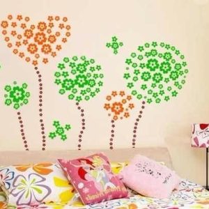 Vinilo Flores infantil Primavera Decorativo Plancha Pared Vidrieras