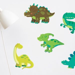 Vinilo Infantil Dinosaurios Colores Plancha 70cm X 60cm