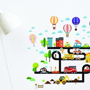 Vinilo Infantil Ciudad, Pista Autos 1mt X 60cm