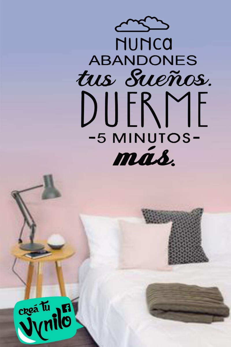 Vinilo Decoracion Frase Nunca Abandones Tus Sueños 60x60 - Imagen 2