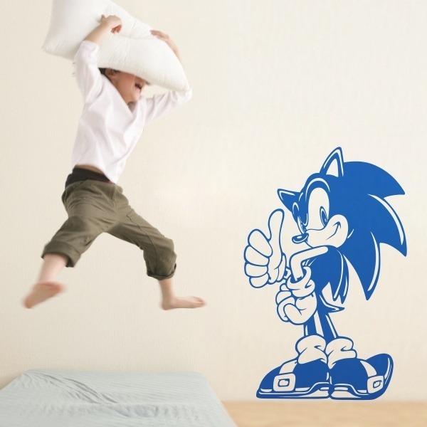 Vinilos Infantil Sonic Video Infantil Decorativo Pared 90x60 - Imagen 2