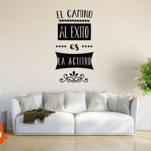 Vinilo Frase El Camino Al Exito Decorativo Pared 60x30cm