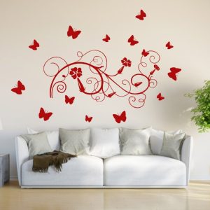 Vinilo Mural Floreado Decorativo Modelo A Y B 1.10mt