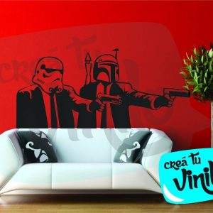 Vinilo Infantil Star Wars Clones De Negro Decorativo 130cm