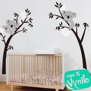 Vinilo Infantil Koala Árbol Decoracion Pared 1.60mts Altura