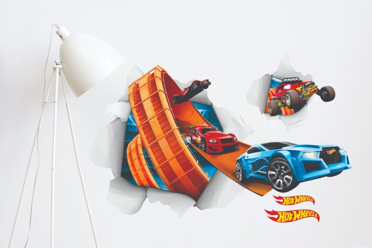 Vinilo Decorativo Pared Hot Wheels Plancha 90cm X 60cm - Imagen 3