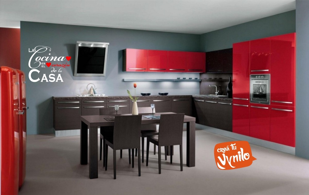 Vinilo Sticker un color Decorativo Frase La Cocina Es.. Pared Vidriera - Imagen 2