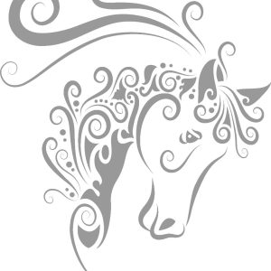Vinilo Decorativo Caballo Cabeza Fantasia Pared 70x60cm.