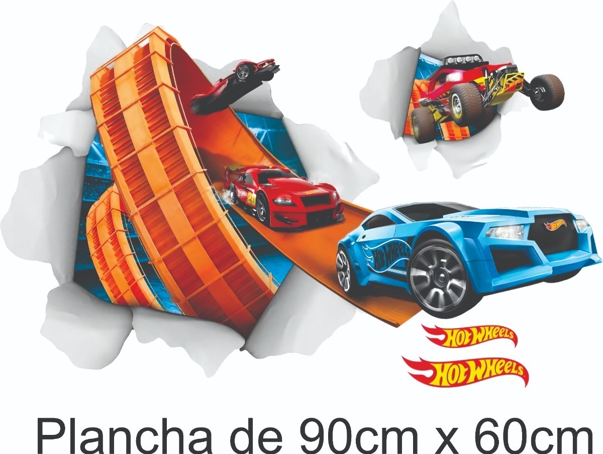 Vinilo Decorativo Pared Hot Wheels Plancha 90cm X 60cm - Imagen 4