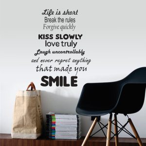Vinilo Frase Smile Decoraticion 77cm
