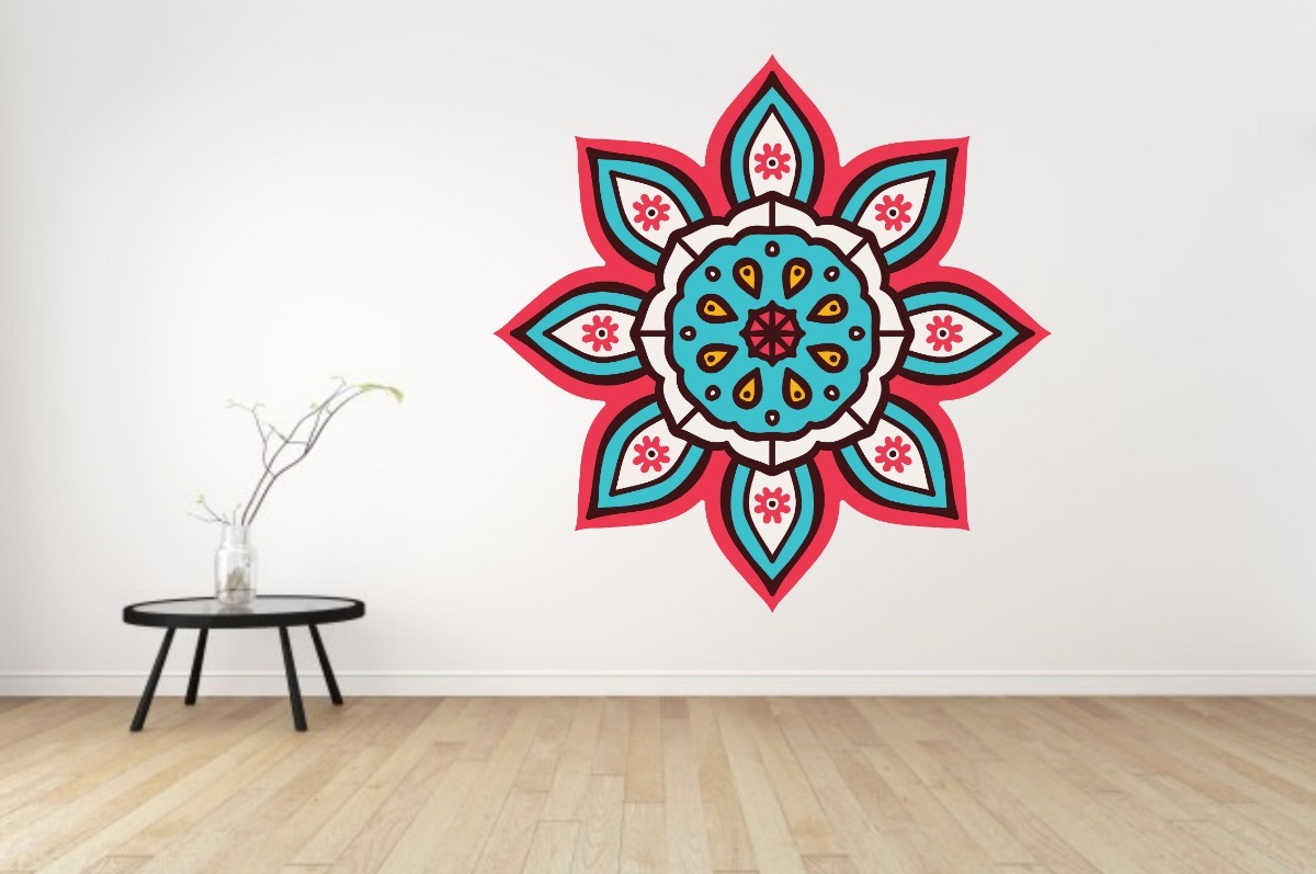 Vinilo Sticker Full color Mandala Decorativo Mural Pared 50x50cm Modelo M - Imagen 2