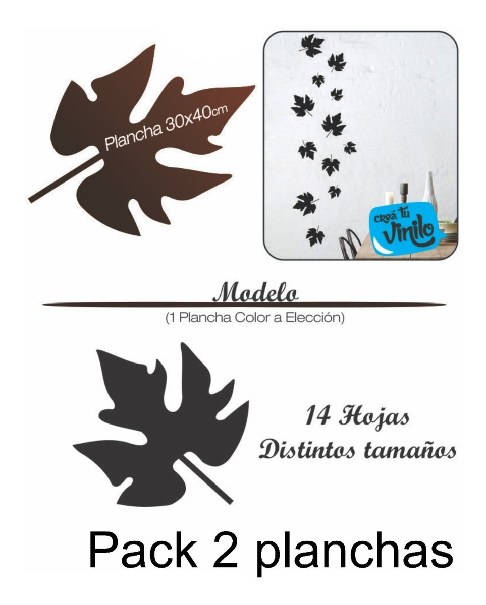 Vinilo Plancha Hojas Otoño Decorativo 40x30cm - Imagen 3