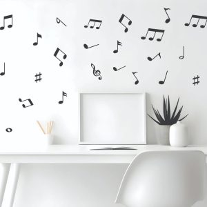 Vinilo Musica Decorativo Notas Musicales Plancha 40x30cm