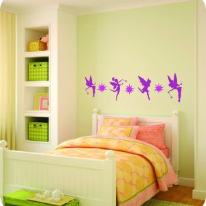 Vinilo Infantil Hadas Decorativo Plancha 18 Unidades