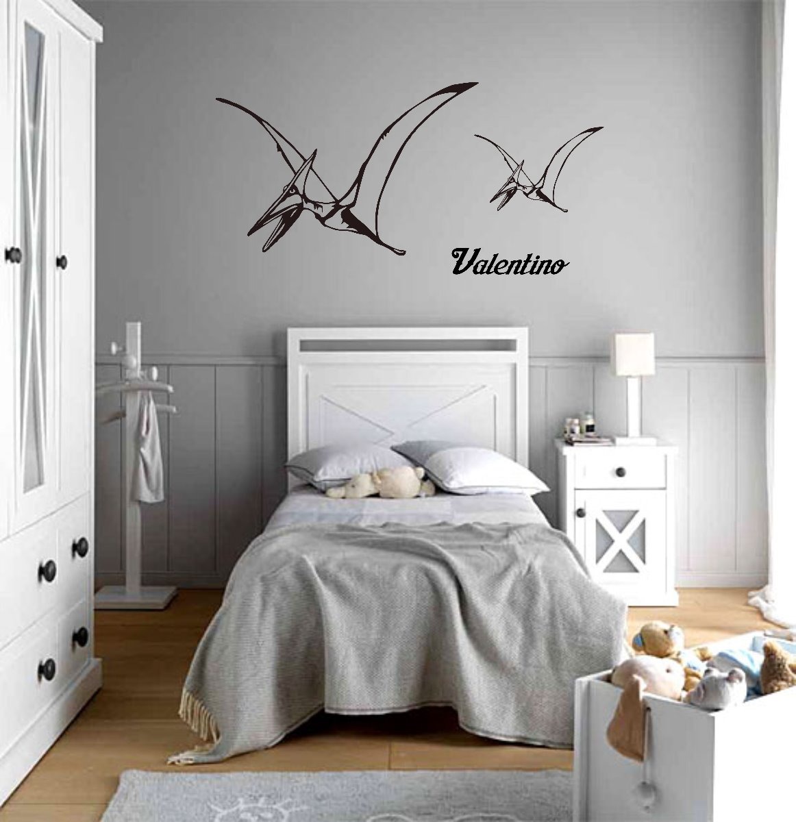 Vinilo Decorativo Infantil Dino Pterodactylo C/nombre 90x60 - Imagen 3