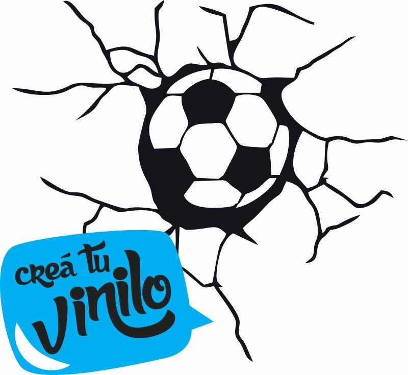 Vinilo Decorativo Infantil Futbol Pelota Rompe Pared 60x60cm - Imagen 3