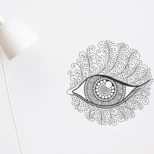 Vinilo Mandala Decorativo Mural Pared 60x60cm Modelo Ojo