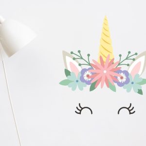 Vinilo Decorativo Infantil Unicornio Color Modelo 7 60x50cm