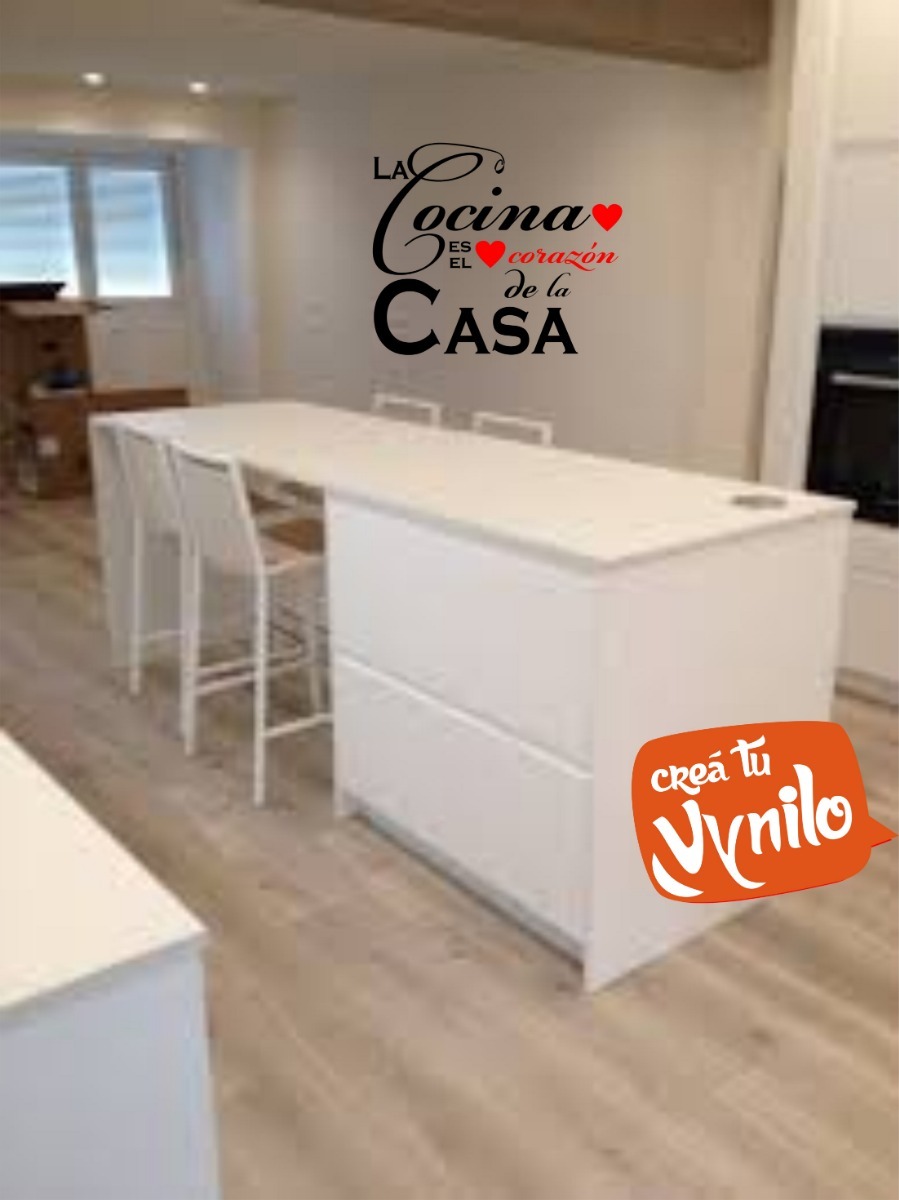 Vinilo Sticker un color Decorativo Frase La Cocina Es.. Pared Vidriera