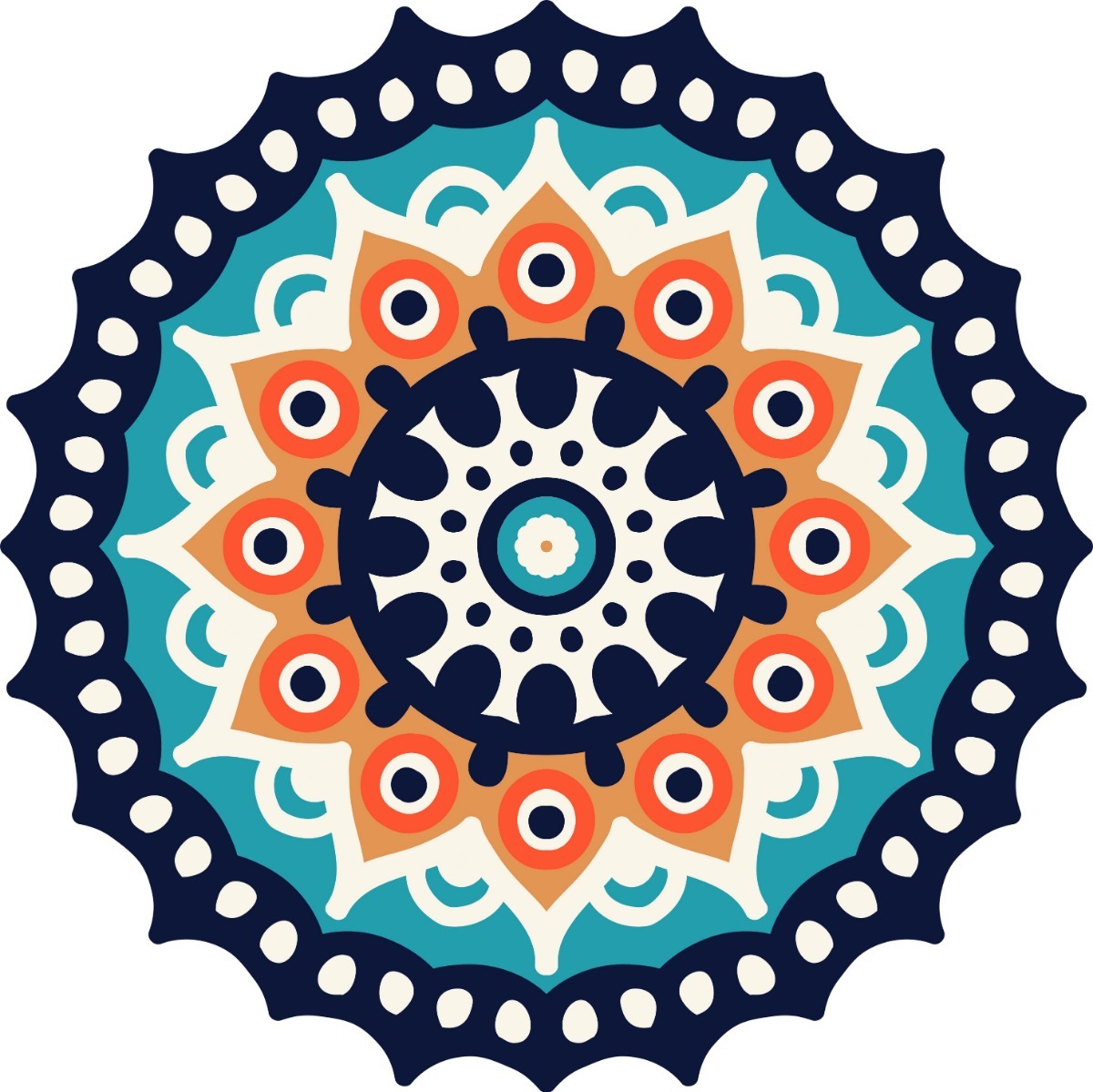Vinilo Sticker full color Mandala Decorativo Mural Pared 50x50cm Modelo L