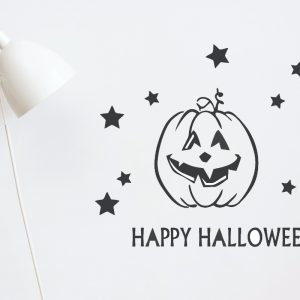 Vinilo Decorativo Hallowen Calabaza Vidriera Pared 60x40cm