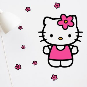 Vinilo Infantil Hello Kitty Niña Decoración Pared 70cm