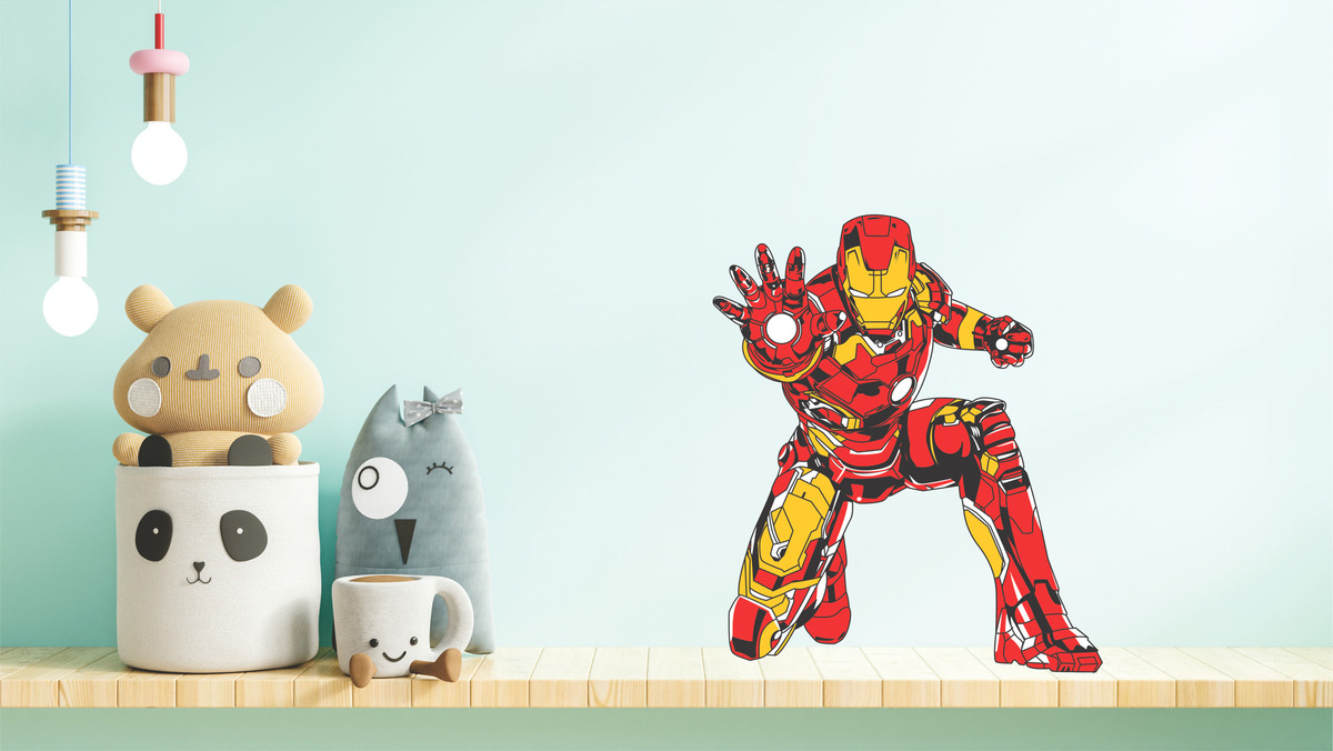 Vinilo Decorativo Iron Man Infantil Mural Impreso 65x60cm - Imagen 2