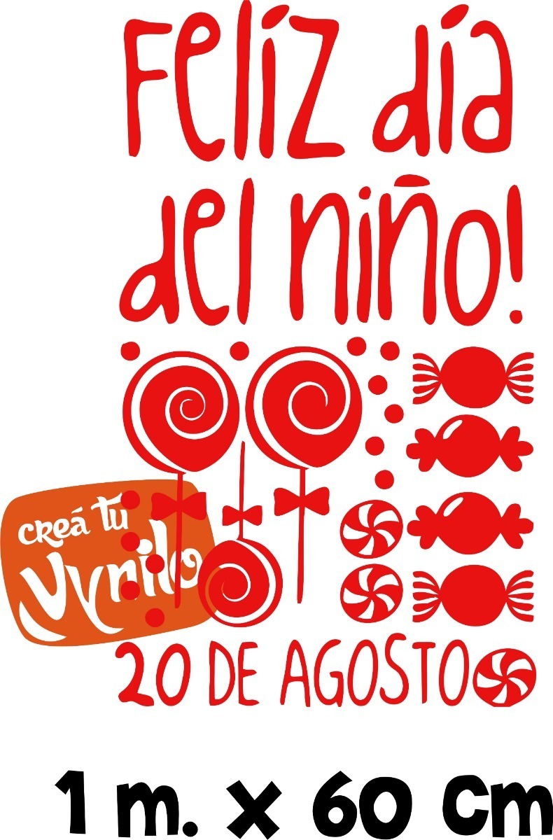 Vinilo Día Del Niño Decoracion Vidrieras Pared Grande - Imagen 2