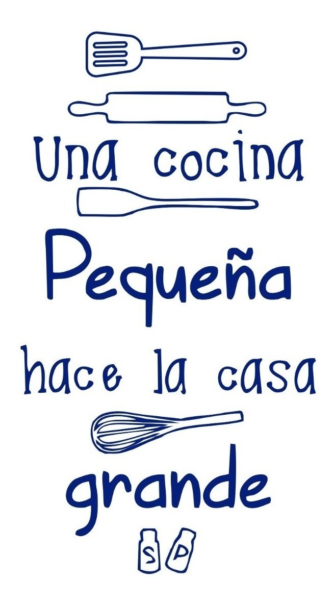 Vinilo Cocina Frase Una Cocina Pequeña Decorativo