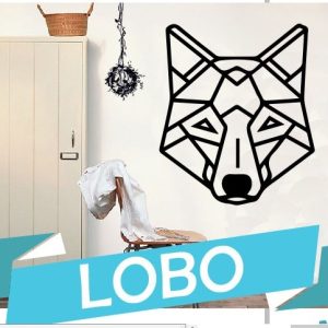 Vinilos Animal Origami Lobo Decorativo 60x50cm